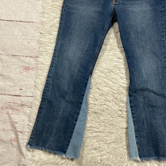 Anthropologie Pilcro & the Letterpress Two Tone Flare Raw Hem Jeans - Picture 11 of 13